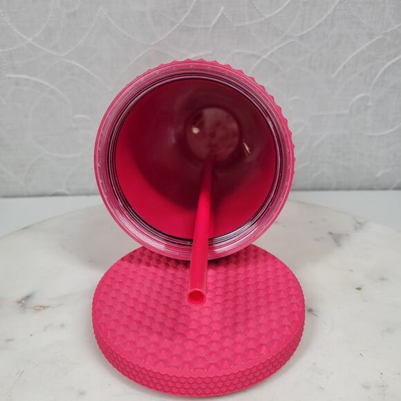 Starbucks Mexico Matte Berry Tumbler Venti 24oz Pink Studded with Straw Bow - Picture 7 of 16